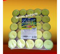 25 Candele alla Citronella Nappi Lumini Antizanzare Mangiafumo Durata 4h