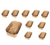 25 Cestini di Cartone Avana, scatoline aperte per confezioni, bomboniere, packaging regalo, cestino natalizio o pasquale MOD60 con 250 gr paglia in legno finissima