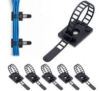 25 clip autoadesive per la gestione dei cavi, clip per cavi da parete | Materiale in nylon, lunghezza 9,1 cm / 3.58 in, confezione da 25 clip, colore nero, per dash cam e cavi Ethernet