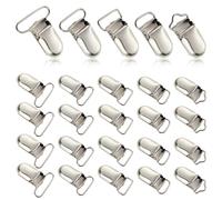 25 clip per ciuccio, reggicalze in metallo, per bavaglini in tessuto, vestiti, giocattoli per bambini, regali fai da te, guanti per la casa, lenzuola, giarrettiere, argento, 5 stili