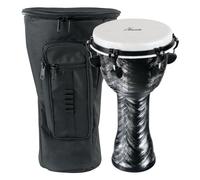 25 cm Djembe Professionale Tamburo Black Mamba Bongo African con Custodia