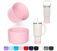 25 Colors Silicone Boot for Stanley 40 oz Quencher & IceFlow 20oz 30oz, 2 PCS Protective Tumbler Cup Boot Sleeve Water Bottle Accessories, BPA-Free Anti-Slip Bottom Cover, Dishwasher Safe