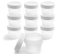 25 contenitori piccoli da 160 ml con coperchio, riutilizzabili, in plastica, a prova di perdite e impilabili, per snack, salse, frutta, microonde, congelatore