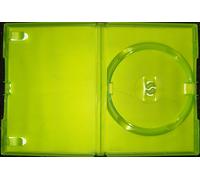 25 CUSTODIE AMARAY SINGOLE VERDI GREEN MICROSOFT XBOX CON GIOCHI 14mm DVD CD +R