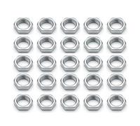 25 Dadi M10x1 Esagonali in Acciaio Tornito - Altezza 4mm Larghezza 13mm - Dado Filettato per Barre Filettate M10x1 - Ricambi per Lampadari, Lampade, Portalampade e Restauro Illuminazione