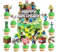 25 Decorazioni per Torte Bambini - Kit Completo con Topper, Cupcake e Accessori per Feste a Tema (Motivi Infantili, Colorati, Riutilizzabili)