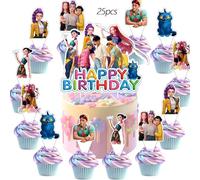 25 decorazioni per torte con cacciatori di film K POP con 24 topper per cupcake, 1 topper per torta di compleanno, feste di compleanno, feste di compleanno