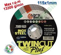 25 Dischi da Taglio 115x1 mm ABRA BETA Acciaio Inox Smerigliatrice Flex TWINCUT