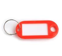 25 etichette per chiavi in plastica, colore rosso, realizzate in plastica resistente, ideali per l'organizzazione e la rapida identificazione. *