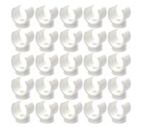 25 fascette per tubi dell'acqua, fascette per tubi in plastica, fascette di fissaggio per tubi, fascette a forma di U, supporti per tubi, accessori per tubi (bianco)
