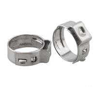 25 fascette stringitubo a orecchio singolo in acciaio inox, progettate per una compressione uniforme e una vestibilità aderente su diversi tipi di tubi (11,3 mm)