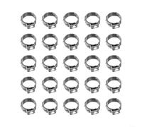25 fascette stringitubo in acciaio inox a orecchio singolo, adatte per tubi di diametro multiplo, con guarnizione affidabile (14,5 mm)