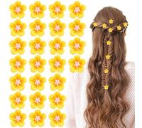 25 fermagli per capelli a forma di fiori gialli, alla moda, per ragazze e donne, antiscivolo, piccoli accessori per capelli per fotografie, feste quotidiane, matrimoni, accessori per acconciature