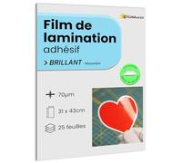 25 fogli A3, 30.7 x 43cm, laminazione a freddo LUCIDA - Pellicole autoadesive per foto e adesivi, compatibile plotter da taglio