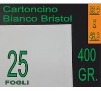25 FOGLI CARTA CARTONCINO BIANCA COPERTINE BRISTOL X LASER INKJET A3+ 32,9X48,3