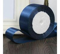 (25 iarde/rotolo) Nastro di raso monofacciale fai da te, fiocco, artigianato, decorazione per feste di matrimonio, nastro da regalo (6/10/15/20/25/40/50 mm) - Blu scuro - 6 mm