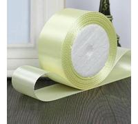(25 iarde/rotolo) Nastro di raso monofacciale fai da te, fiocco, artigianato, decorazione per feste di matrimonio, nastro da regalo (6/10/15/20/25/40/50 mm) - Giallo crema - 25 mm