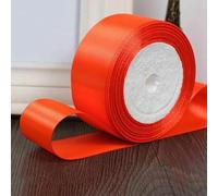 (25 iarde/rotolo) Nastro di raso monofacciale fai da te, fiocco, decorazione artigianale, decorazione per feste di matrimonio, nastro da regalo (6/10/15/20/25/40/50 mm) - arancione fluorescente