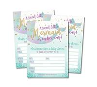 25 inviti per baby shower a sirena, invito a spruzzare, sotto il mare, nautico sulla sua strada, carino oro stampato riempire o scrivere in carta stampabile vuoto, forniture di carta per feste moderne uniche