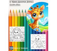 25 Kawaii Savannah Animals: Coloring Pages