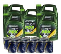 25 L FANFARO Olio Motore PDX 5W40 API SN/SM/CF 10xMANNOL Motor Flush Doctor