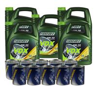 25 L fanfaro olio motore Vdx 5W30 Api Sn / Cf Expert Line 10xMANNOL Flush Doctor