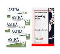 25 Lamette da Barba Astra Platinum + 1 campioncino sapone da barba The Goodfellas' smile Sea citrus