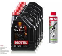 25 Litri Originale MOTUL 8100 X-Clean 5W-40 Olio Motore 300ml Fuel System Clean