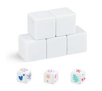 25 mm, 20 pezzi bianchi arrotondati, cubi bianchi, 6 lati, set di dadi bianchi, grandi per insegnare a cubi, fai da te, numeri, gioco di sesources (30mm)