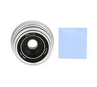 25 Mm F1,8 Mark II - Obiettivo manuale per fotocamera, grande apertura, grandangolo, messa a fuoco ravvicinata per viaggi, cibo, video, Fuji FX/E/M4/3/CanonM (argento)