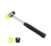 25 mm Martello Gomma, Piccolo Nylon Martello Con 2 Teste di Martello di Ricambio con Impugnatura in Gomma Antiscivolo, Per Legno, Plastica, Pelle