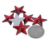 25 mm Rosso Rubino H103 Piatto della Stella in Acrilico Gemme PRO Grade - 15 Pezzi