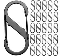 25 moschettoni a S - doppio moschettone in metallo - 8 moschettoni a forma di moschettone per escursioni, campeggio, casa