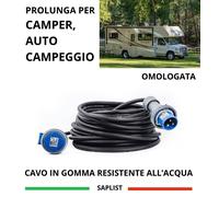 25 MT - PROLUNGA PER CAMPER, AUTO E CAMPEGGIO IP67 16A H07RN-F 3X2,5 DA ESTERNO