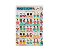 25 Must Know Baby Signs, poster decorativo da parete, per soggiorno, camera da letto, decorazione moderna per camera da letto, 20 x 30 cm