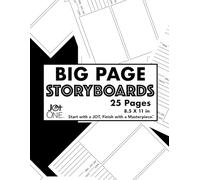25 Pages 8.5" x 11" Big- Page Storyboard Book (Black) -Paperback