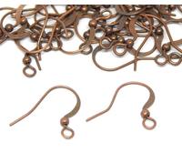 25 paia di orecchini a forma di pesce, con sfera, 15 mm, 50 pezzi, per la creazione di gioielli, gioielli (rame)