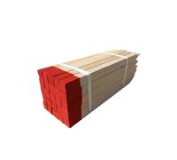 25 Paletti in Legno di Faggio 25x25 mm - Lunghezza 80 cm - Punta Verniciata Rossa - Paletti di Riferimento per Rilievi Geodetici e Segnalazione - Pali da Giardino e Recinzione Robusti