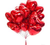 25 palloncini a forma di cuore in Mylar rossi da 45,7 cm, per decorazioni per feste di compleanno, matrimoni, feste di fidanzamento, vacanze, baby show (rosso)