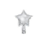 25 palloncini a forma di STELLA stellina ARGENTO lucido 12cm - Pallone in foil Mylar - gonfiabile ad aria - ideale per decorazione composizioni feste, party, compleanno (FORNITO SGONFIO)