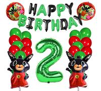 25 Pcs Bunny Compleanno 2 Anni, Palloncini Bunny Compleanno 2 Anni, Bunny Compleanno Palloncini, Bunny Palloncini Helium, Happy Birthday Palloncini Helium, Bunny Decorazioni Compleanno