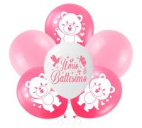 25 pcs Decorazioni Battesimo Bimba Bambina,Palloncini Battesimo Bimba