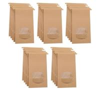 25 Pcs Sacchetti Carta Kraft Marroni, Sacchetto di Carta Sandwich con Finestra Trasparente e Filo Sigillante, Sacchetto Pane A Prova di Olio per Biscotti, Caramelle, Chicchi di Caffè (24.5x12x6cm)