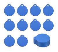 25 Pcs Tondelli Metallici 1.4"x1.3" Per Incisione, Tondello Con Foro Blu