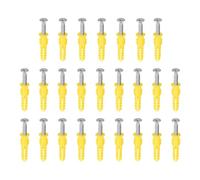 25 pezzi 6x30mm Tubo di espansione in plastica, ancoraggio a muro for calcestruzzo a colonna, fissaggio del telaio con viti, giallo