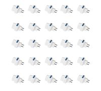 25 Pezzi Adattatore Multiprese da Viaggio, 2 Prese Bipasso 10A/16A + 1 Universale, Spina Elettrica Franco/Tedesca 16A 2P+T Schuko