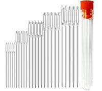 25 Pezzi Aghi per Cucire a Mano, Grandi Aghi per Gli Occhi, Aghi da Cucito, Aghi da Rammendo per Cucire la Pelle a Mano(4,2 cm, 4,6 cm, 5,2 cm, 5,6 cm, 6 cm)