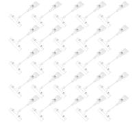 25 Pezzi Clip Etichette in Plastica Rotante a Doppia Presa | Display Cartelli e Tag, Struttura Flessibile in Ps, per Esposizione Prodotti e Annunci Testuali