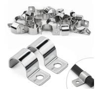 25 Pezzi Collari per Tubi 14mm Fermacavo Unico Foro in Acciaio Inox V2A Supporti a U Morsetti per Tubi Collari Heavy Duty Fissaggi per Cavi Ø 13-14.5mm Tubazioni per Acqua Tubi PVC Installazione