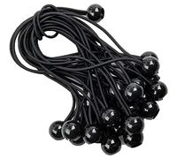 25 pezzi Corde Elastici con Sfera Teloni Elastich Corda Occhiellati Sfera Elastico Telone per Tenditori Gomma Bungee Ball Fissaggio per Tende, Tendoni, Campeggio, Banner, Cavi - Nero